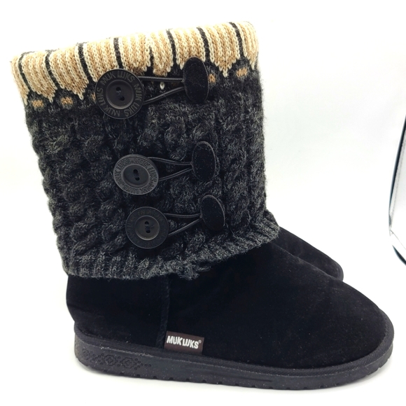 Muk Luks Womens Cheryl Boots Size 10 Sweater Knit Fold Over - Picture 15 of 15